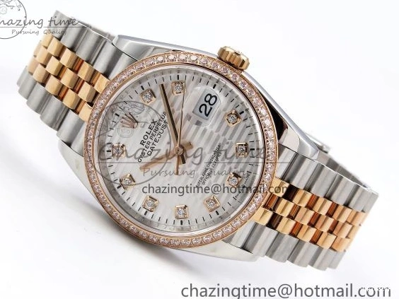 Bracelet Silver 36 Dial Best SS Edition VSF Steel 1:1 904L on 126281rbr Jubilee Textured DateJust VS3235 0216